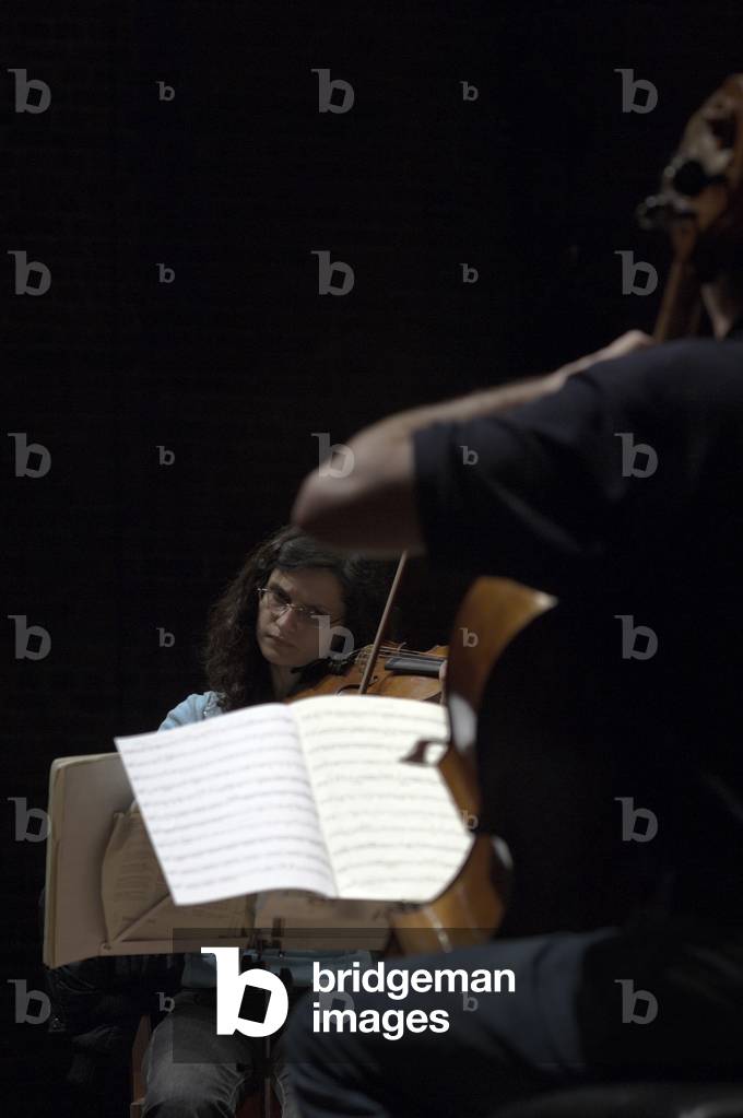 Corina Belcea - portrait of the Romanian violinst performing in Snape Maltings during the Aldeburgh Festival, June 2005