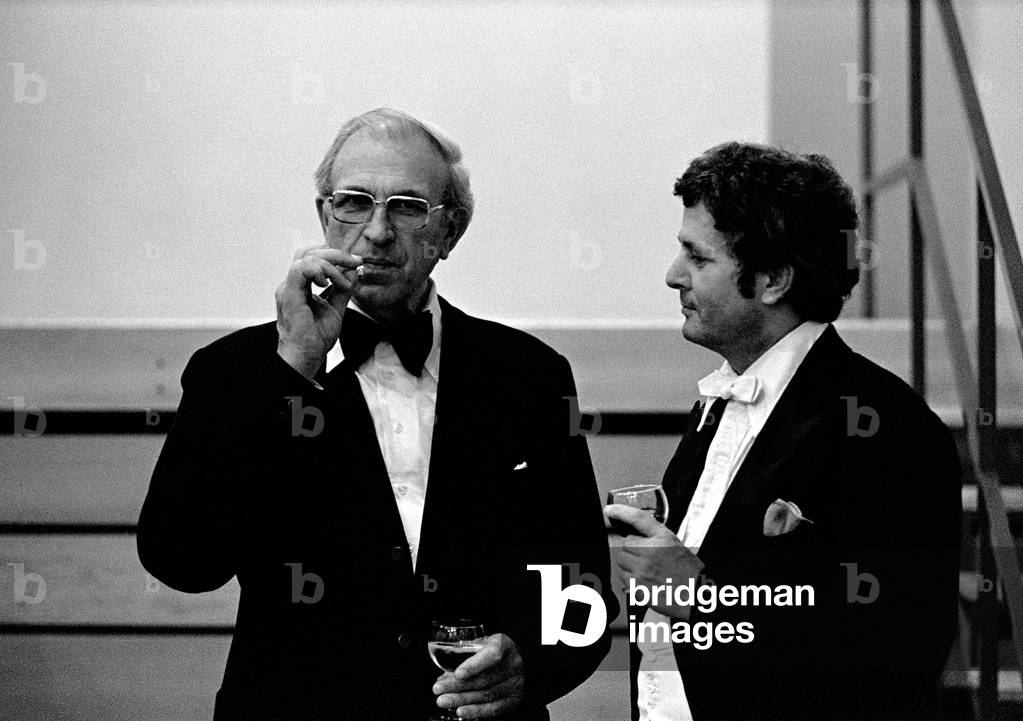 Hans Hotter (right)  after a concert at Aldeburgh Festival 1978