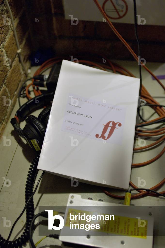Score for 'Cello Concerto' on the floor with cables at Snape Maltings, Aldeburgh Festival, 2006
