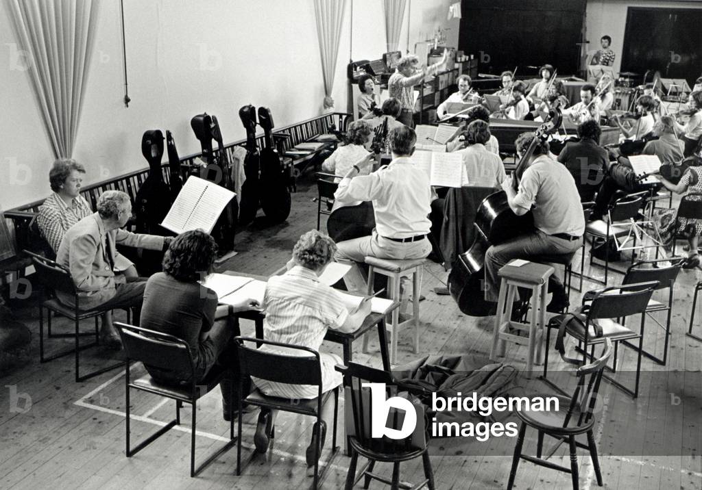 Benjamin Britten at Phaedra Rehersal with English Chamber Orchestra with Steuart conducting and Janet Baker at Thorpeness Working Men's Club 1976