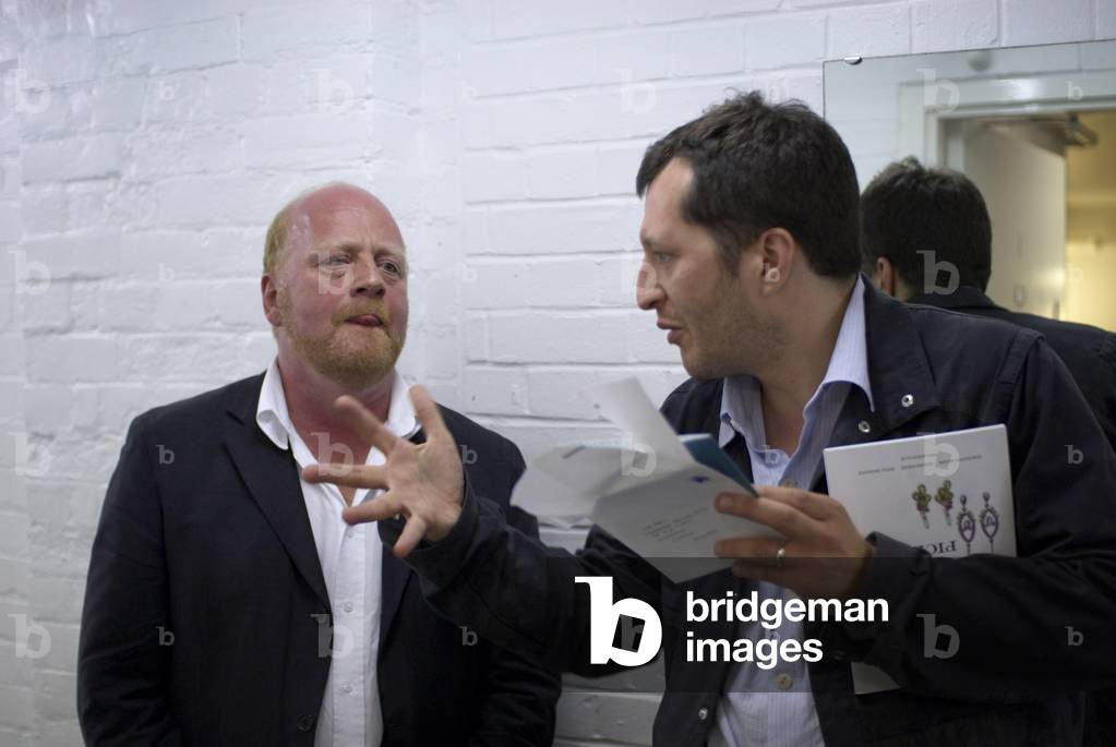 John Woolrich and Thomas Adès - at Snape Maltings, during rehearsal for the Aldeburgh Festival, Suffolk, UK, June 2007