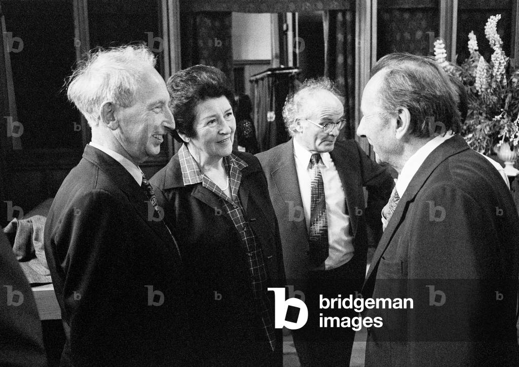 Eric Crozier, Nancy Evans, Hugh Maguire, Lennox Berkeley (from left to right) -  Eric Crozier - in 1983 At Aldeburgh, 1988