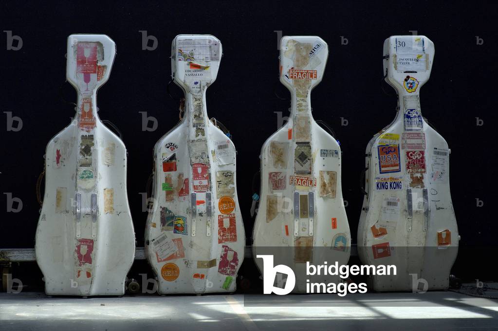 Double bass cases, Snape Maltings, Aldeburgh Festival, 2006