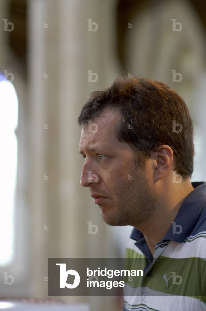 Thomas Adès - British composer, conductor and pianist rehearsing at the Blythburgh church, Aldeburgh Music Festival, Suffolk, UK, June 2007