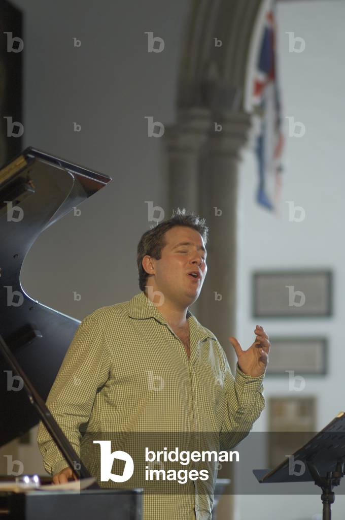 Robert Murray - English tenor at rehearsal for the Aldeburgh Festival, Aldeburgh parish church, Suffolk, UK, June 2007