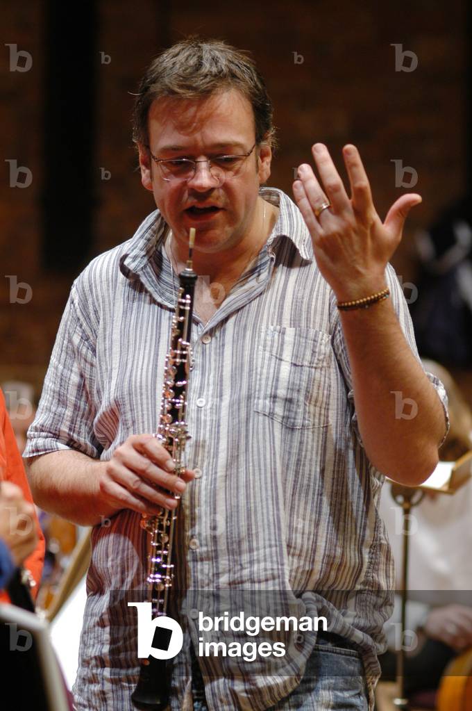 Nicholas  Daniel,holding his oboe at Aldeburgh Festival 2004