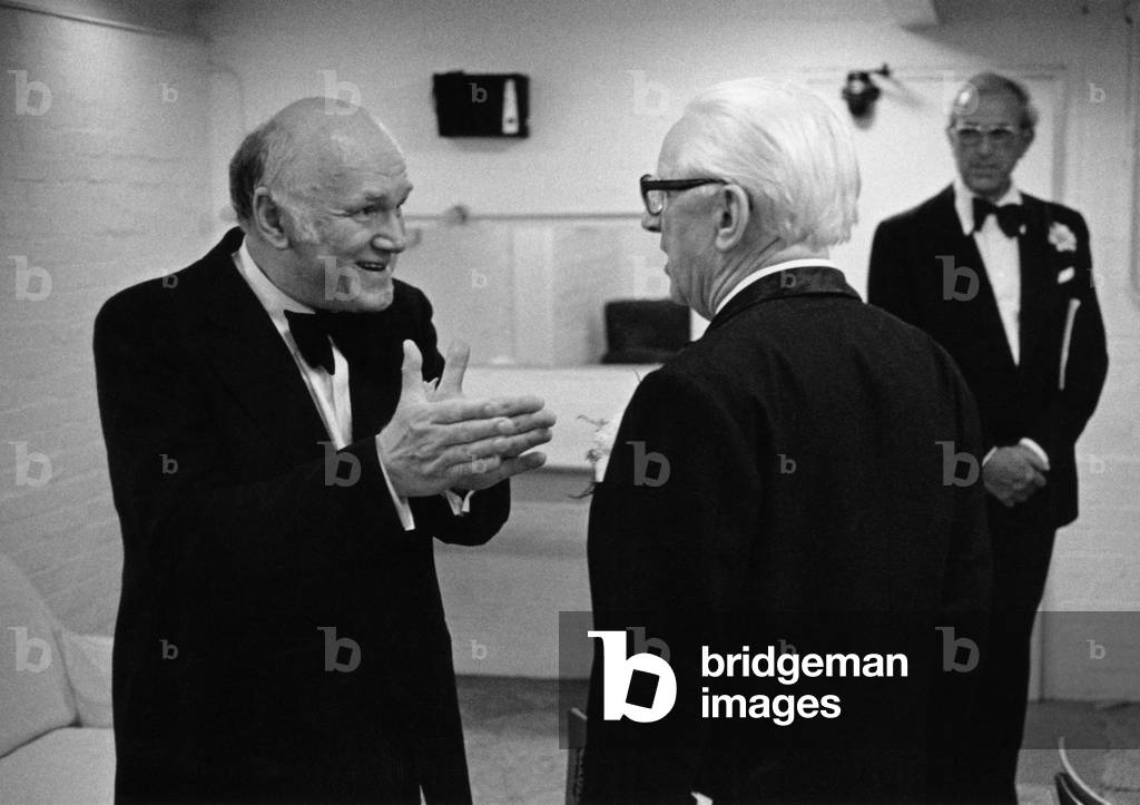 RICHTER, Sviatoslav - by Nigel Luckhurst Richter with Walter Legge in 1977 (Hans Hotter in background)           (Credit No