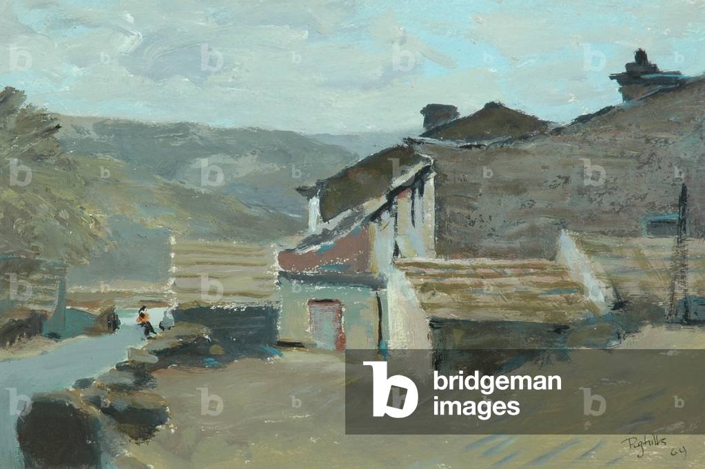 Ponden Farmstead, 1969 (Cryla acrylic on card)