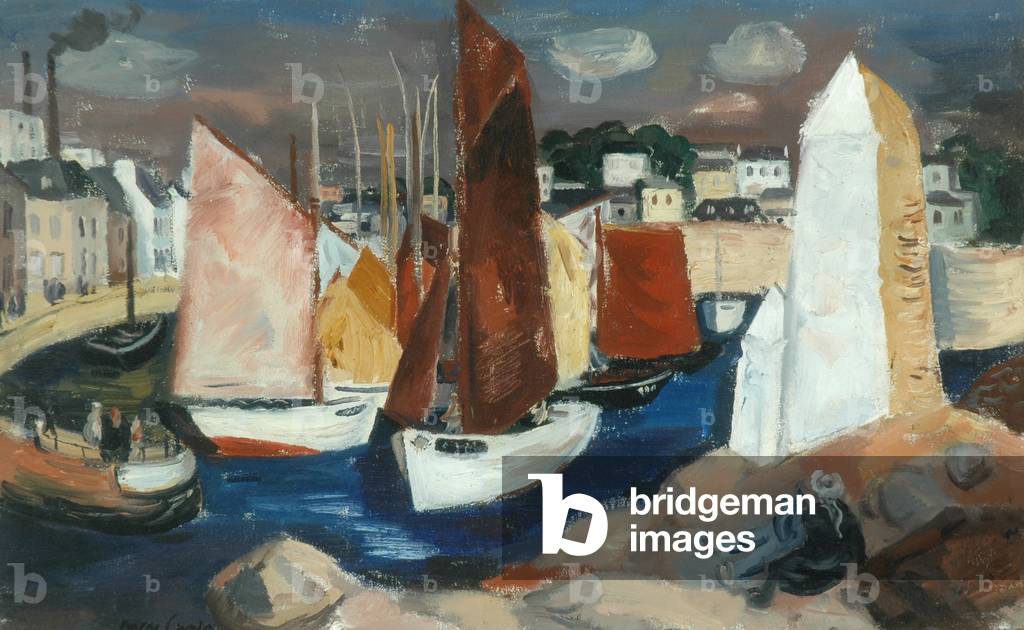 Concarneau Harbour (oil on canvas)