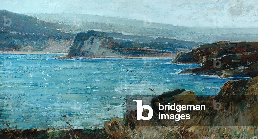 Cliffs above Robin Hood's Bay (oil on canvas)