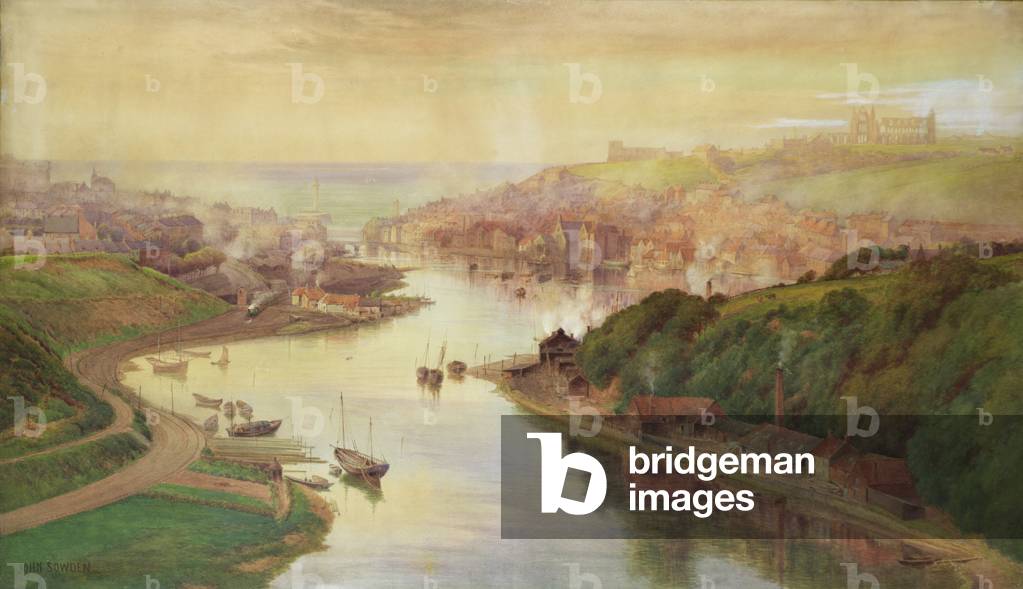 Immagine di Disegno "Whitby di Larpool (w/c)", 19th Secolo di John Sowden