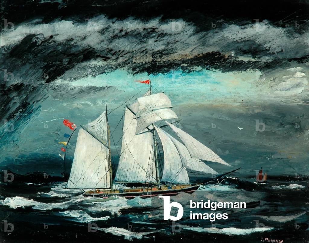 The schooner No.3 (oil on hardboard)