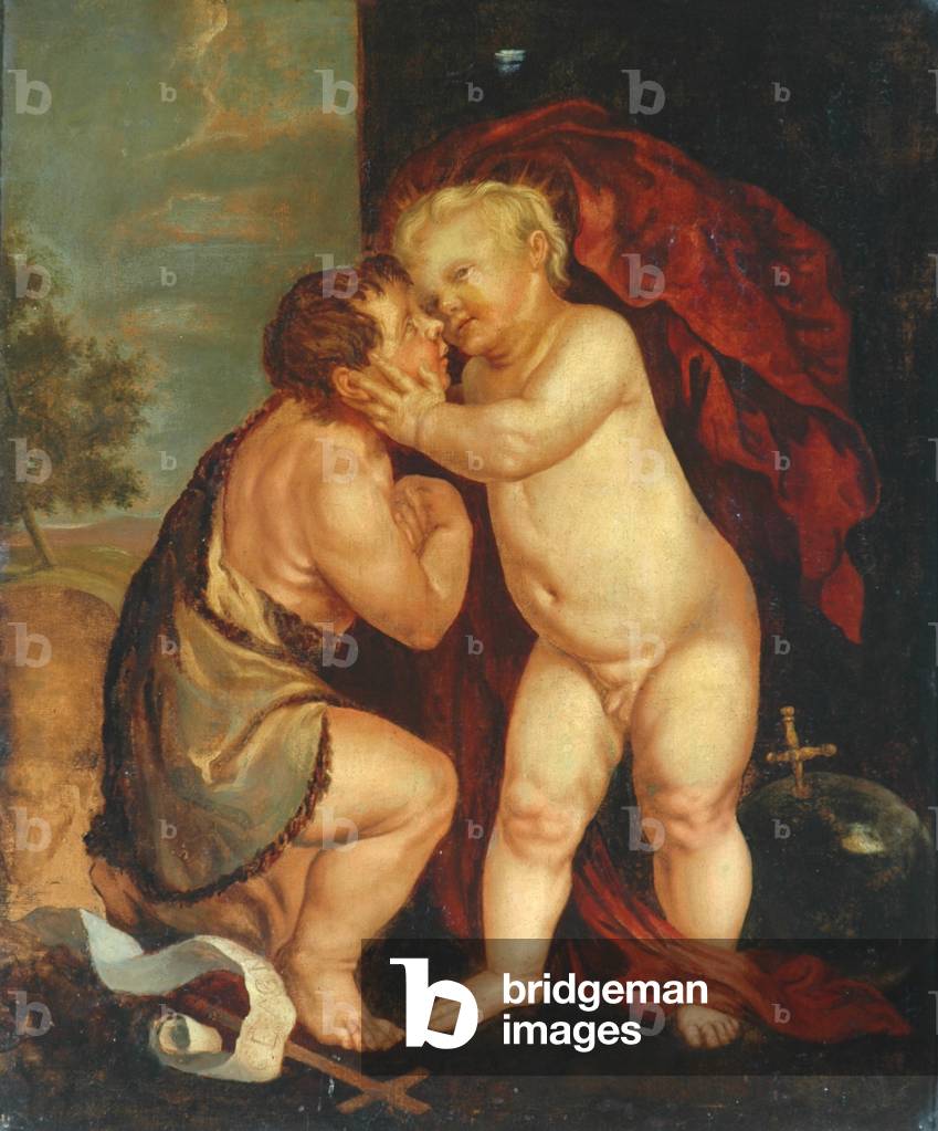 Baby Jesus and John the Baptist (oil on board)