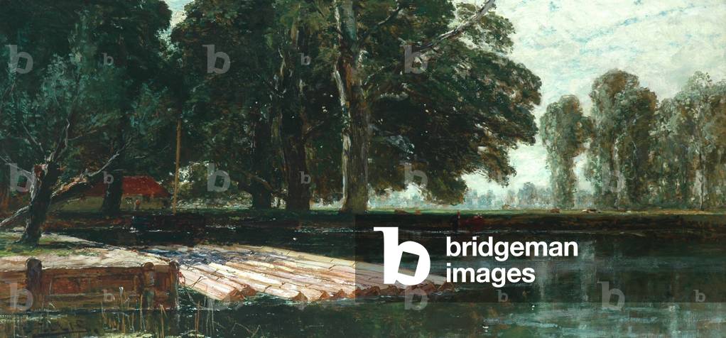 The Pond (River Scene) (oil on canvas)