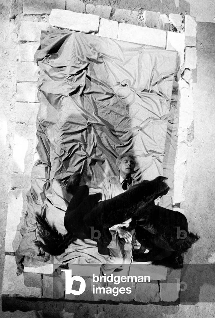 Jean Cocteau on set of film 