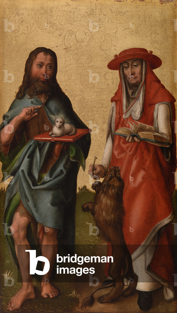 St. John the Baptist and St. Jerome (oil on panel)