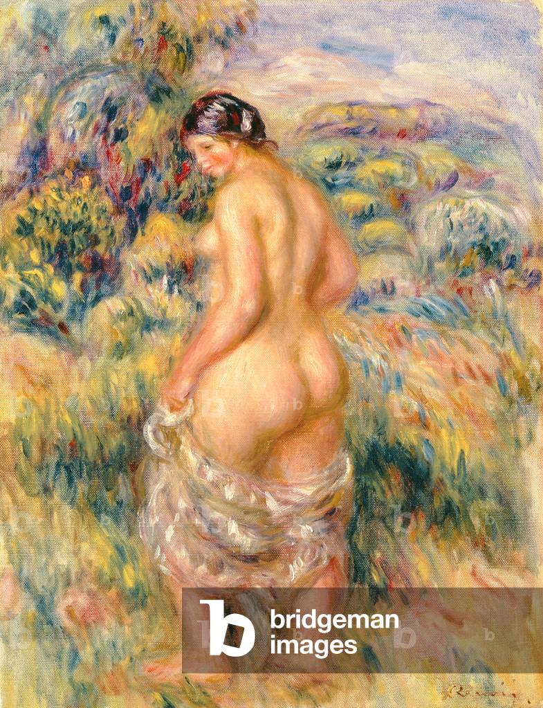 Standing Nude in a Landscape (oil on canvas)