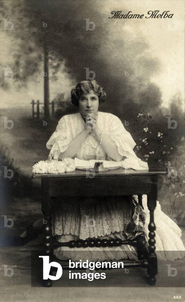 MELBA, Dame Nellie -  portrait as Violetta in VERDI 's  opera 'La Traviata'end of 19th century (postcard)
