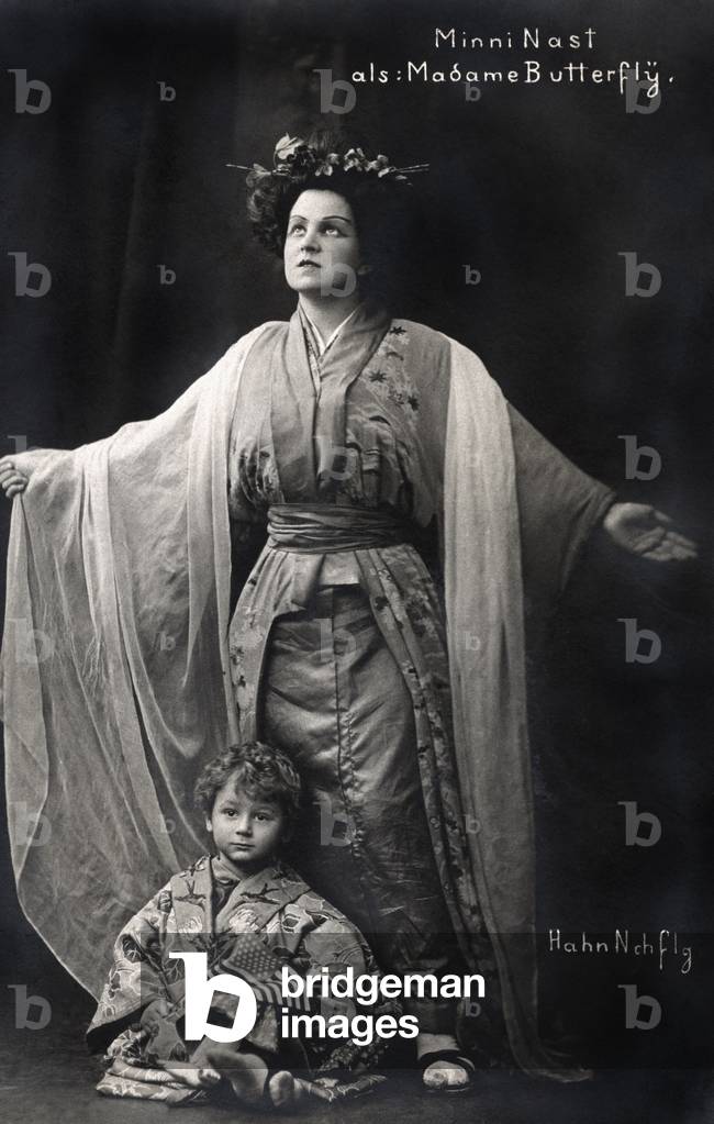 Giacomo Puccini 's opera 'Madama Butterfly' with Minnie Nast in title role with child