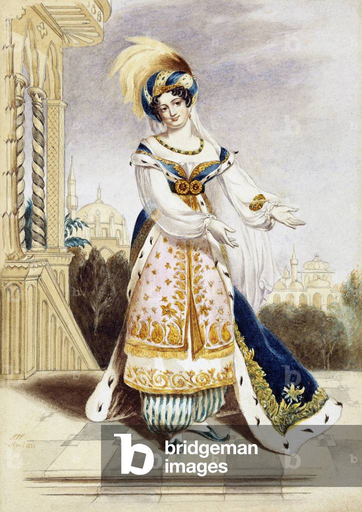 Giuseppina Ronzi de Begnis as Fatima in Pietro L' Eremite (a version of Gioacchino Rossini's Mosé in Egitto), King's Theatre, London, 1822