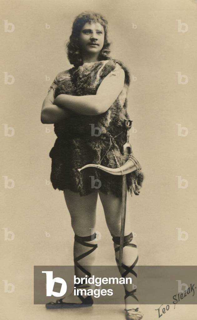 Leo Slezak portrait in role as   Siegfried  in Wagner opera of same name and Ring Cycle