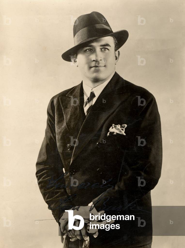 Tom Burke  -signed portrait with hat, gloves and stick
