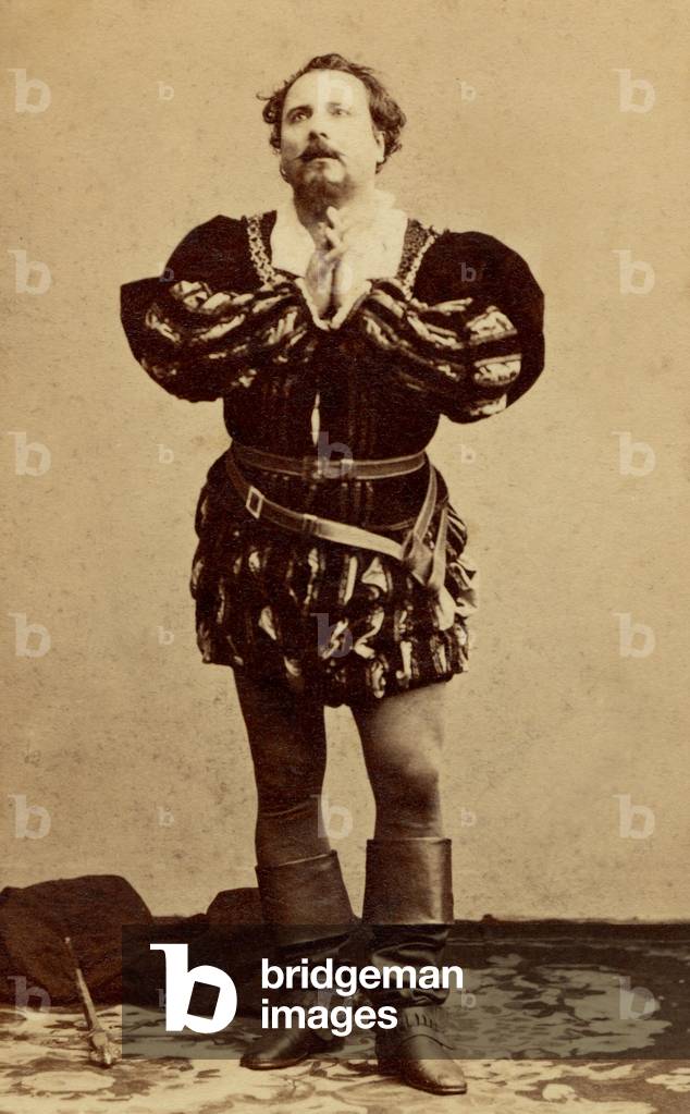 Louis Gueymard - portrait in role as Raoul de Nangis in Giacomo Meyerbeer 's opera Les Huguenots