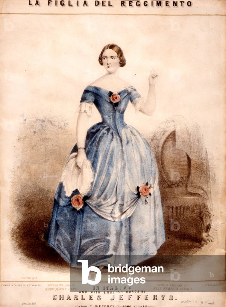 Jenny Lind - in Figlia del Reggimento Performed London 27 May 1847, London (engraving)