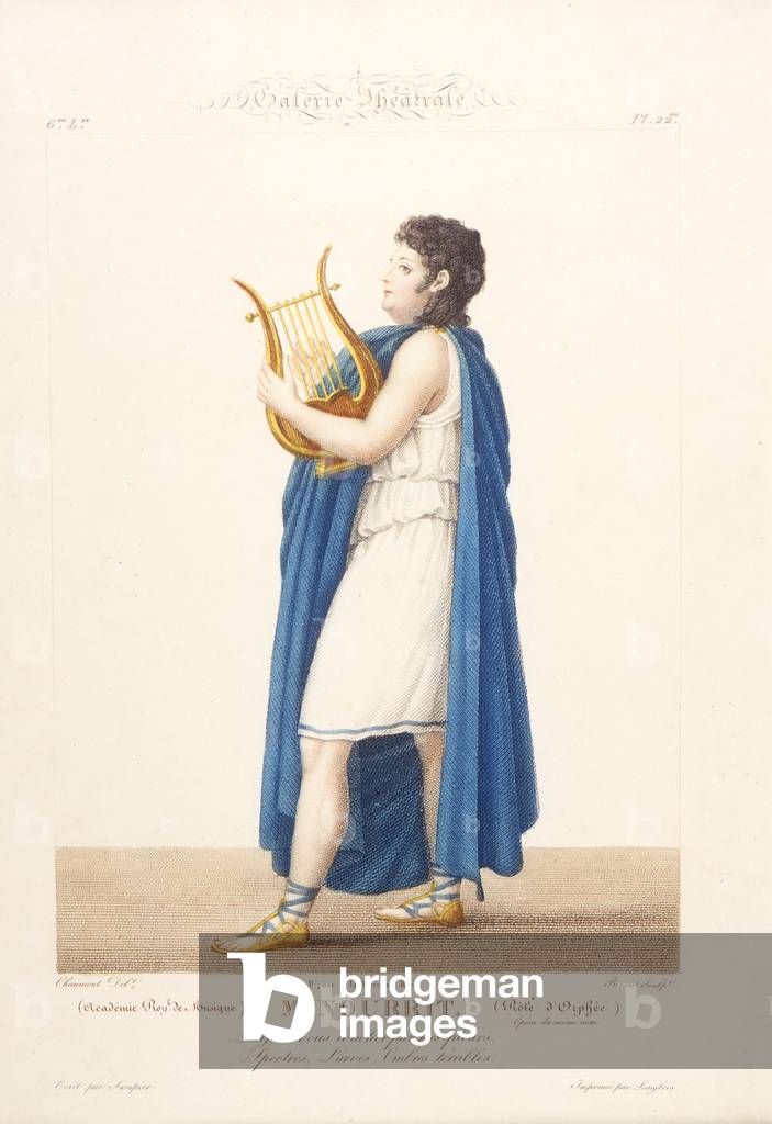 NOURRIT, Adolphe as Orphée (Orfeo) Orpheus in opera Orfeo ed Euridice (Orpheus and Eurydice)  by C W  Gluck