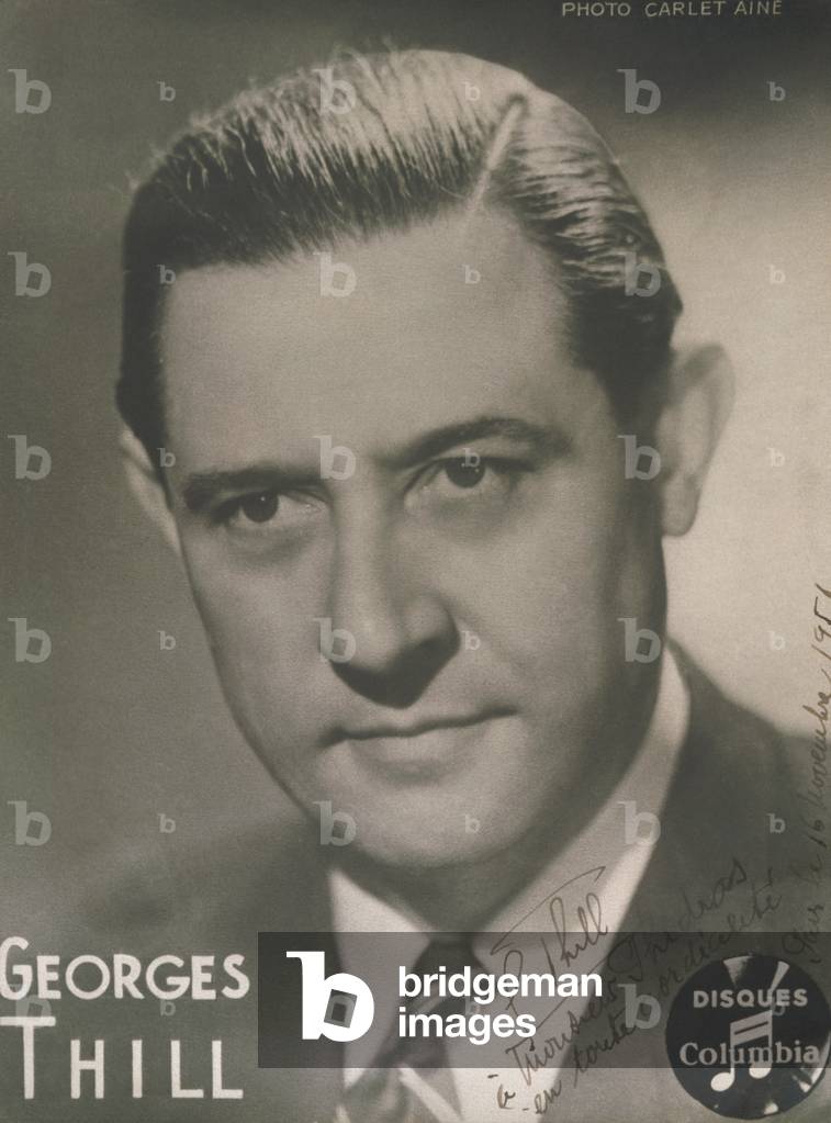 Georges Thill - signed portrait of the French tenor, 1951
