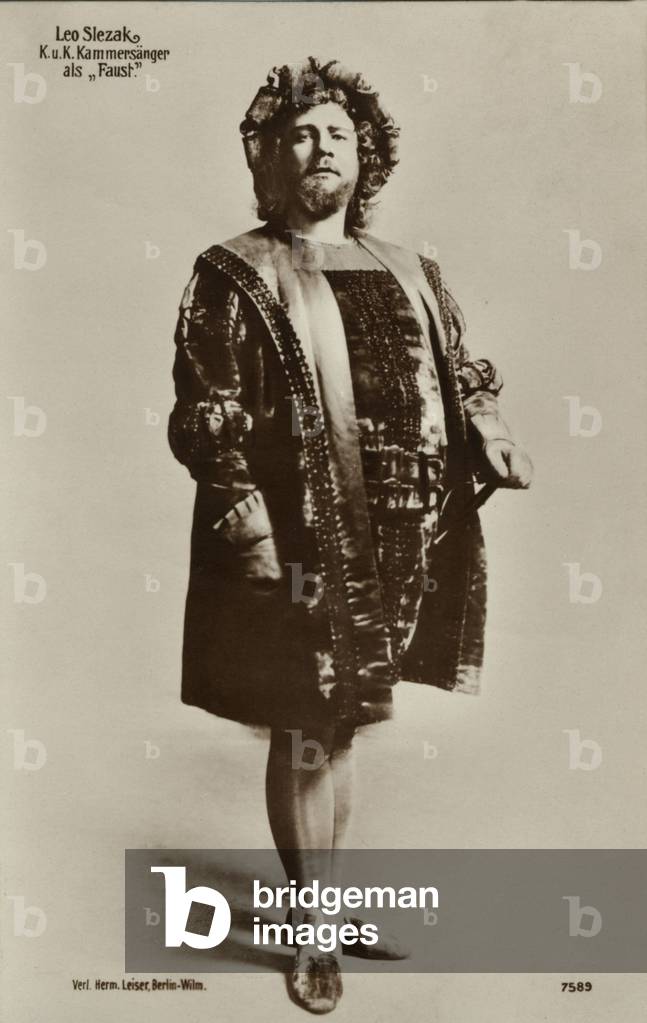 Leo Slezak portrait in role as   Walther in Wagner opera 'Die Meistersinger von Nürnberg' - 'The Mastersingers of Nuremberg'