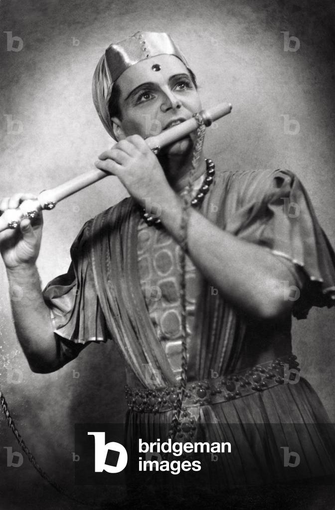 Peter Anders as Tamino playing flute in Wolfgang Amadeus Mozart 's opera 'Magic Flute' (Die Zauberflote), c.1940