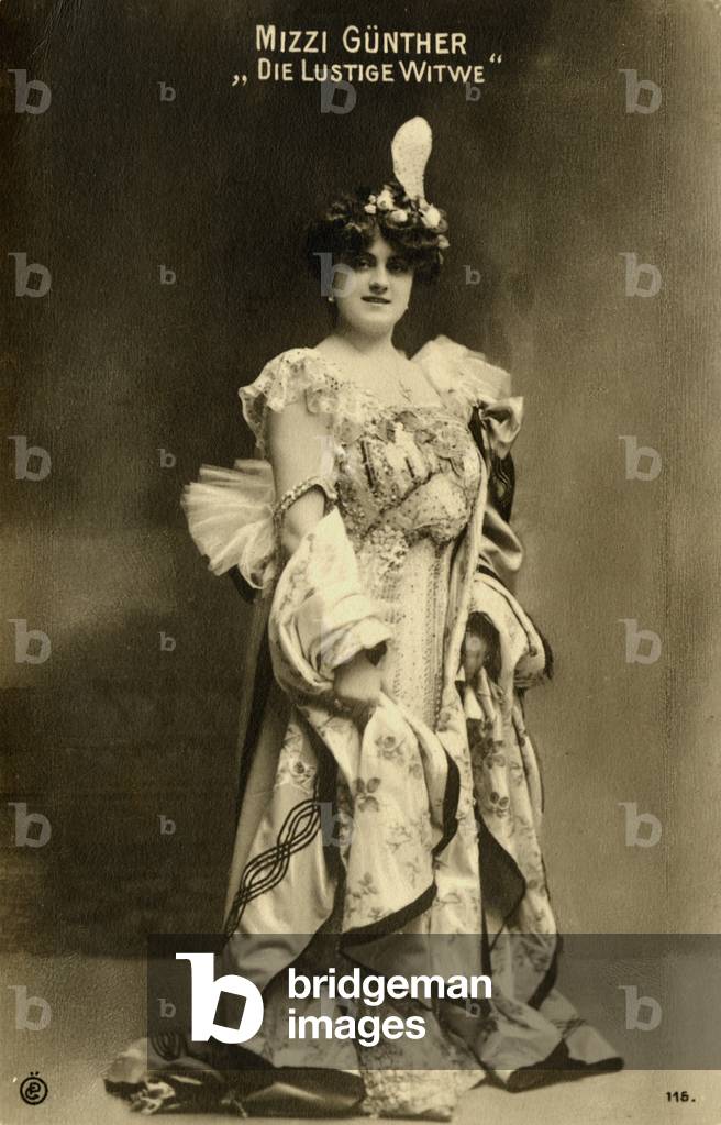 Franz Lehár's Merry Widow (Die Lustige Witwe) with Mizzi Gunther as the creator in 1905, Theater an der Wein, Vienna
