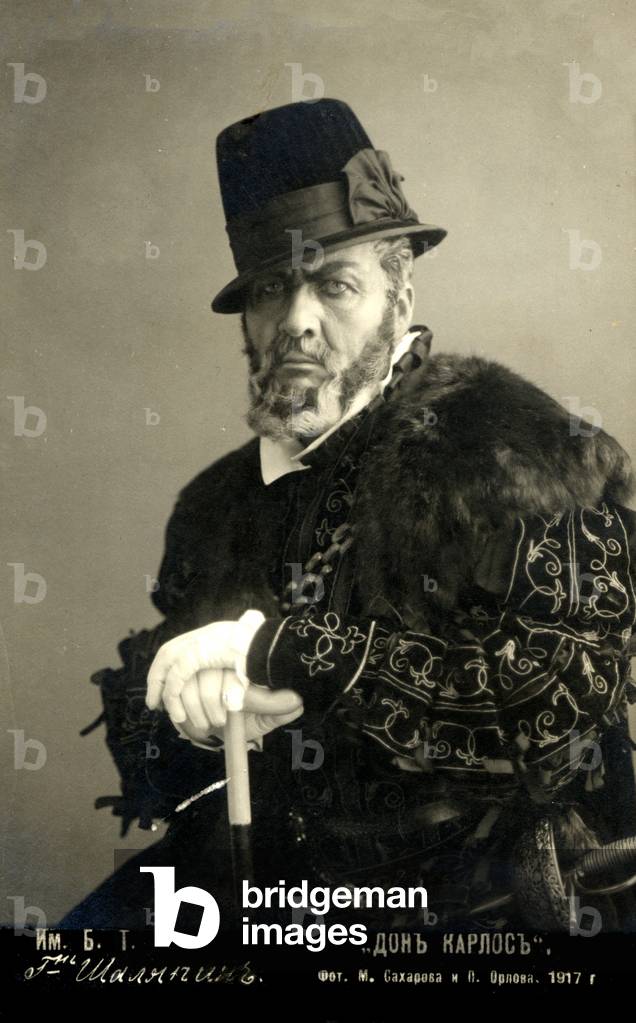 Fyodor Chaliapin as Philip in Verdi's Don Carlos (played role while at Monte Carlo 1905-1937)  taken from Russian photograph dated 1917
