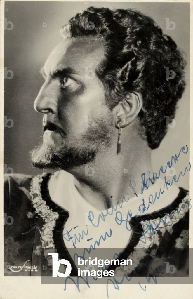 Max Lorenz - signed portrait in role as Giuseppe Verdi 's Otello