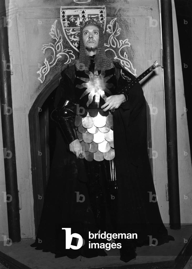 John Gielgud - portrait of the English actor portraying title  role in Richard II by William Shakespeare at Queen's Theatre, season  1937-38