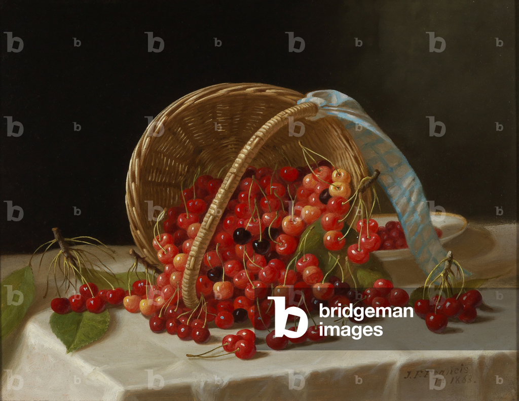 Basket of Cherries, 1863 (oil on panel)
