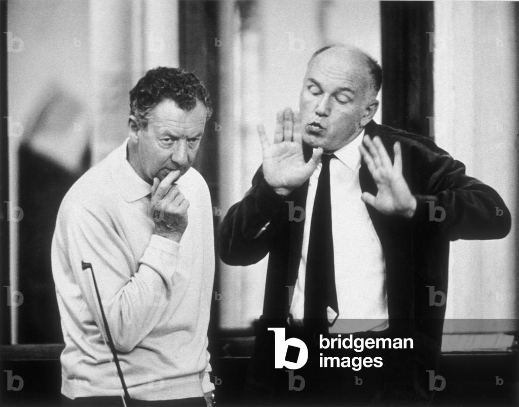 Benjamin Britten and Sviatoslav Richter makes a musical point. 1965 (photo)
