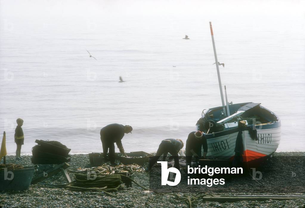 Fishing scene from Aldeburgh, England.  (photo)