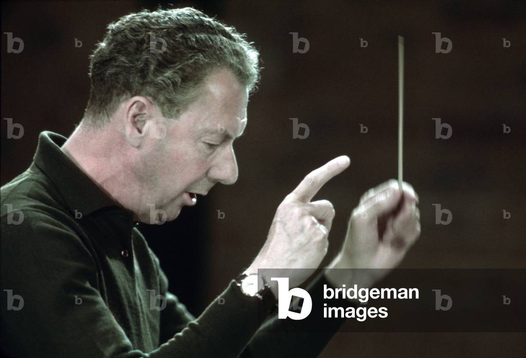 Benjamin Britten rehearsing the English Chamber Orchestra in Snape Maltings concert hall, 1967 (photo)