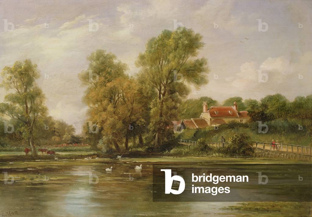 "St. John's Abbey Mill Pond", 19. Jahrhundert von John Moore