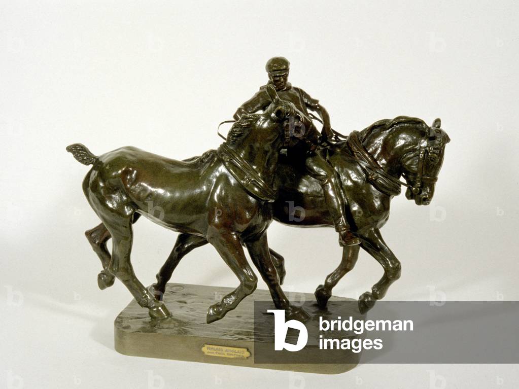 Pair of Draught Horses (bronze)