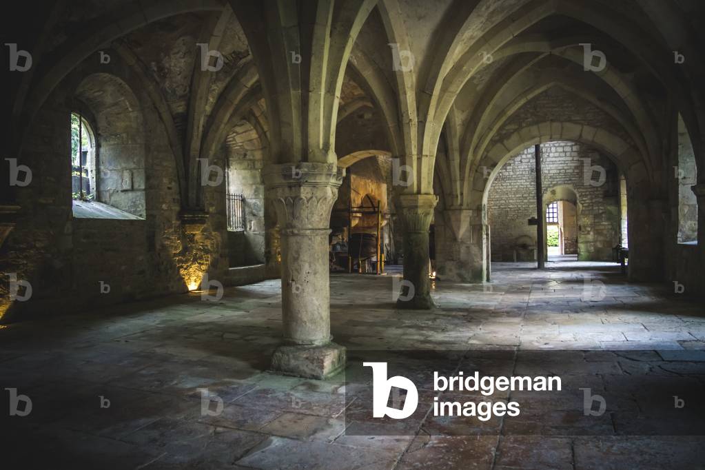 Interior of the forge of the Abbey of Fontenay, Burgundy, France (photo)