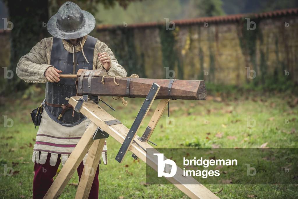 Second half of the 14th century: Training in the use of firearms, Marimondo, Milan, Italy (photo)