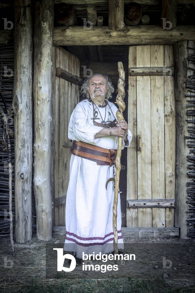 Iron Age, Daily Life in Cisalpine Gaul: Ariotoutabrigo, druid of the Taurini, Valdieri, Cuneo, Piedmont, Italy, 2020 (photo)