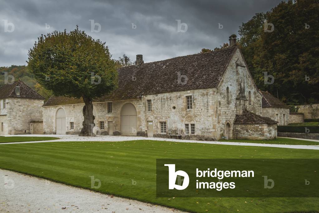 Park, Fontenay Abbey, Burgundy, France (photo)