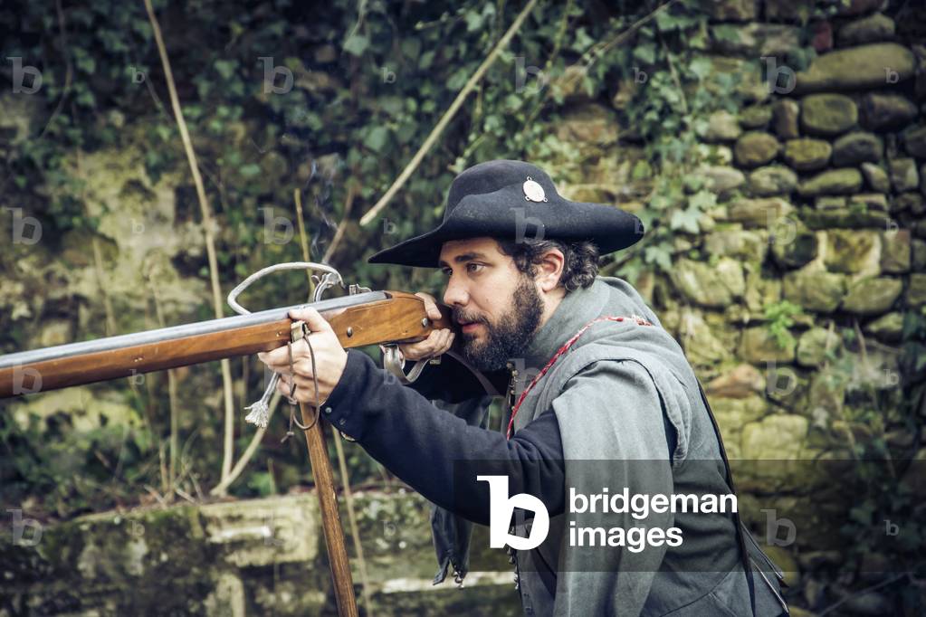 Arquebugeri training, Thirty Years Wars: armies operating in Italy, Novi Ligure, Piedmont, Italy (photo)