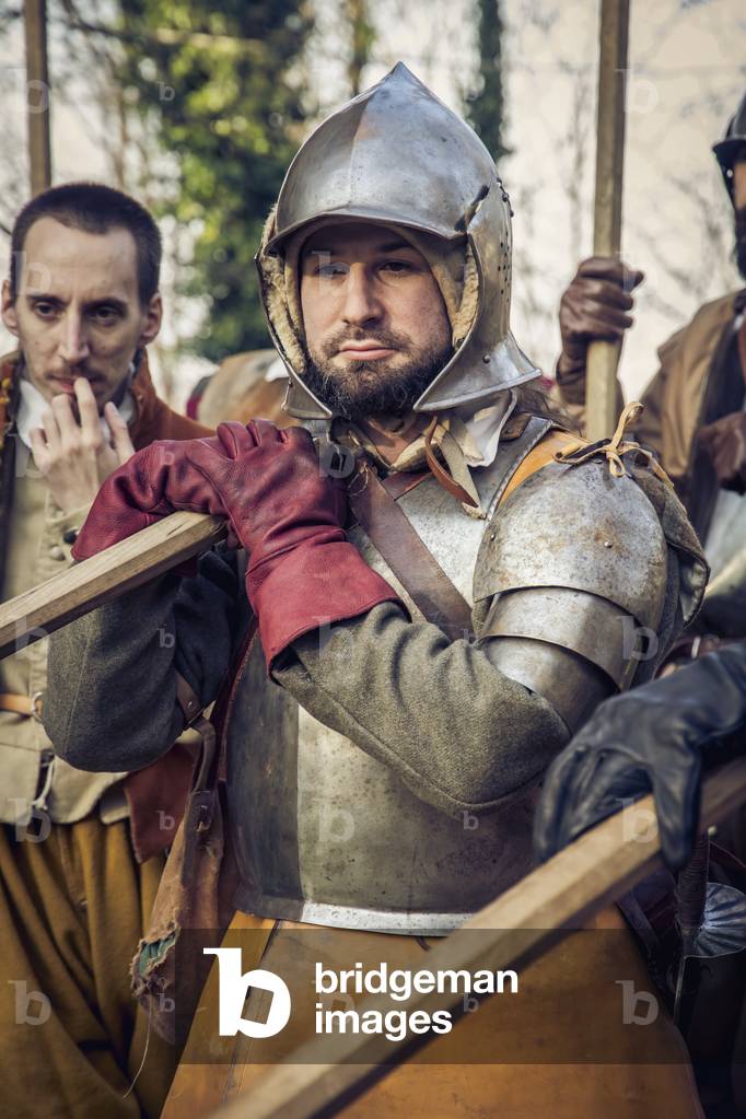 Pikeepers; training maneuvers, Thirty Years Wars: armies operating in Italy, Novi Ligure, Piedmont, Italy (photo)