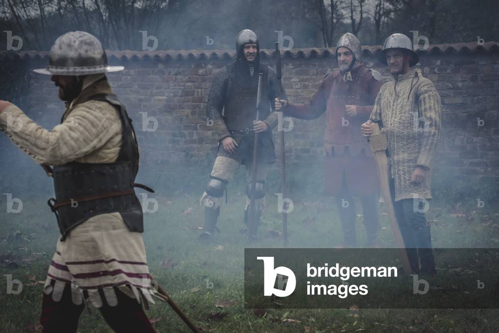 Second half of the 14th century: Training in the use of firearms, Marimondo, Milan, Italy (photo)