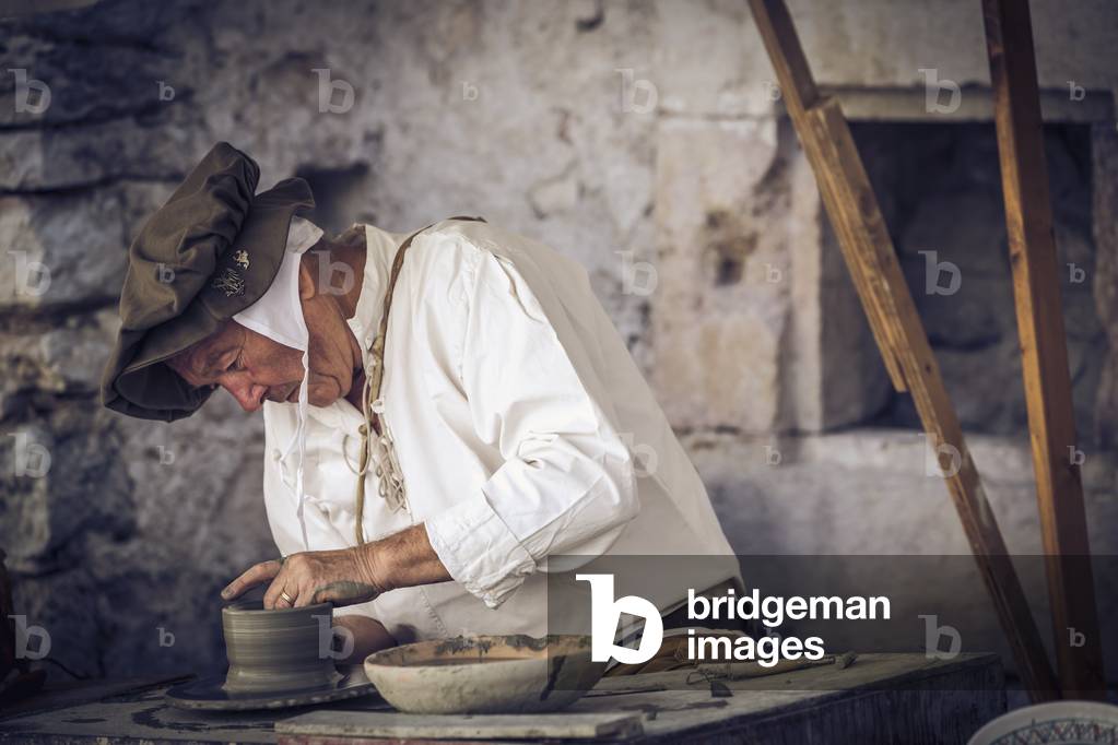 Civil and military customs and customs: Ceramist, Castel Beseno, Trento, Italy (photo)